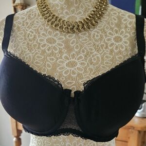 Chantelle Black Lace Trimmrd Black Mimimizer Bra Size 36DDD